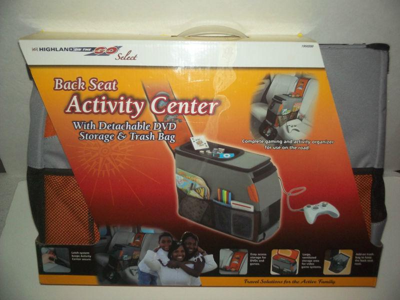 Highland travel auto/car/suv back seat activity center w dvd game storage