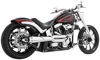 Hd00296 freedom chrome outlaw 2-into-1 exhaust harley softail 1986-pres