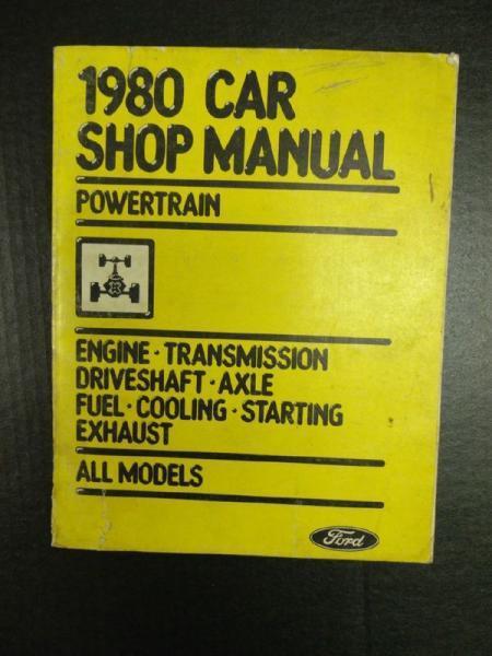 1980 ford powertrain shop manual engine transmission axle