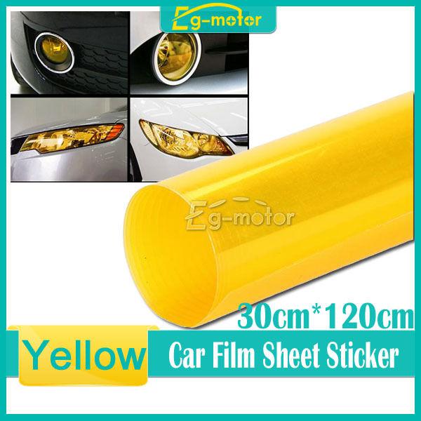 30x120cm car vehicle vinyl film decal sticker fog headlight smoke light yellow