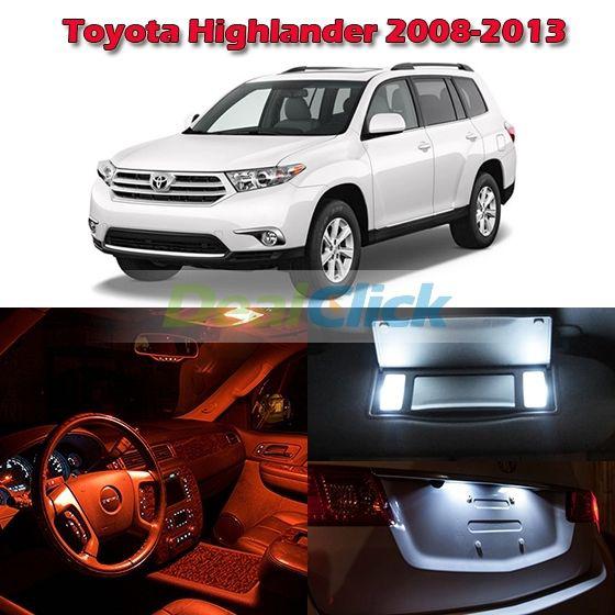 12 red interior light full set package for toyota highlander 2008-2013 w/tool
