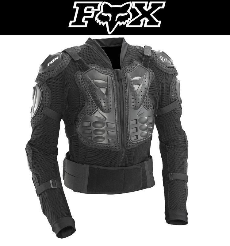 Black titan sport fox racing armor jacket motocross mx atv dirtbike 2013