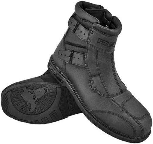 New speed & strength speed shop adult leather boots , black, us-12