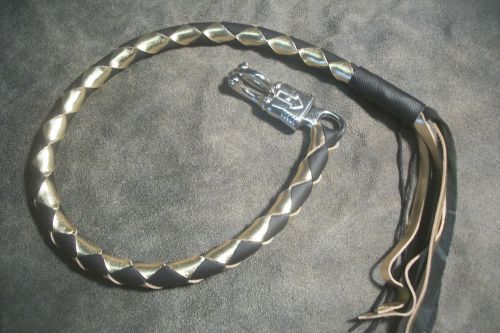 Biker whip getback motorcycle whip texas black gold!!!! by stitch
