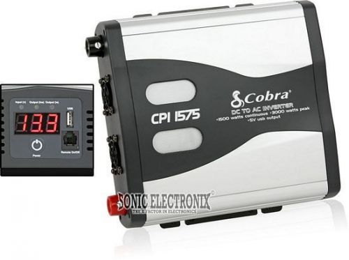 New! cobra cpi 1575 1500w 12v dc to 120v ac power inverter with usb output