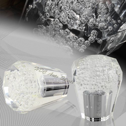 For nissan lexus 60mm manual clear octagon diamond crystal bubble shifter knob