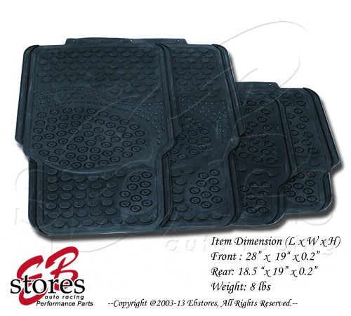 Front and rear washable rubber floor mat 4pc style#b118 for small size vehicle