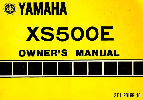 1978 yamaha xs500e motorcycle owners manual -xs 500 e-yamaha xs500