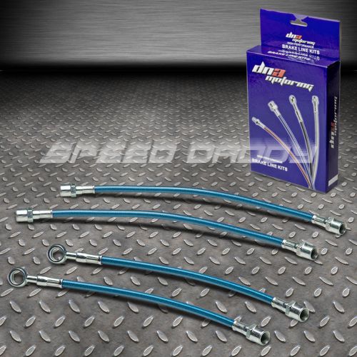 Front+rear stainless steel hose brake line for 02-06 a4/quattro/s4 b6 8e blue