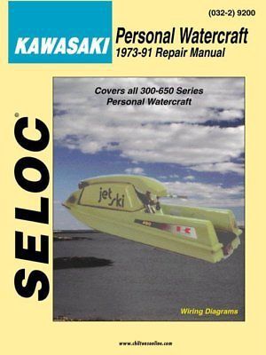 Seloc repair manual kawasaki jetski pwc 1973-1991 new