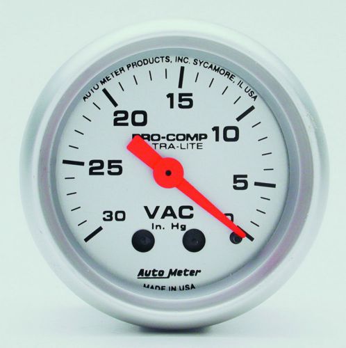 [4384]  autometer pro comp ultra lite 2-1/16&#034; mechanical vacuum vac gauge nice
