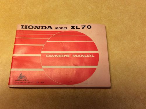 Honda model xl 70 owner&#039;s manual
