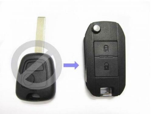 Flip remote key case fob for 2 btn peugeot 307 107 207 407 keyless entry remote