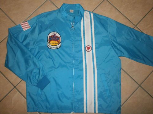Nos vtg 70s plymouth rapid transit system road runner jacket racing stripe patch
