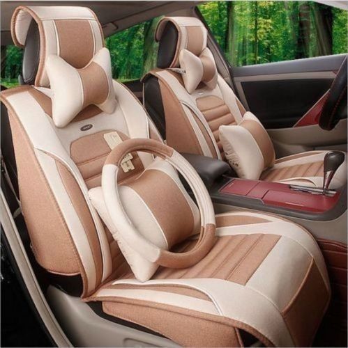 2016 new flax car seat cushion 14pcs / set for all car + steering wheel cover