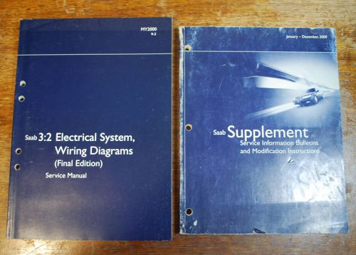 2000 saab 9-3 3:2 electrical wiring diagram and suppliment service manual 93 9 3