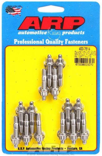 Arp valve cover fastener stud 12 point nuts polished 14 pc p/n 400-7614