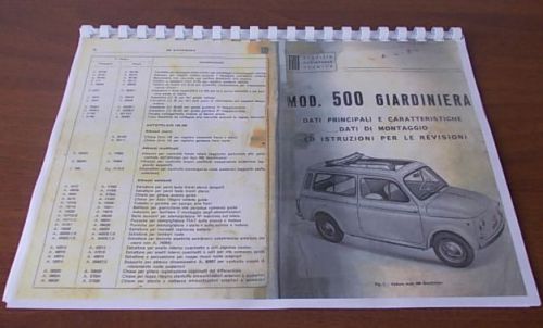 Fiat 500 giardiniera user&#039;s manual copy station wagon