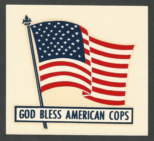 Vintage original 1965 ed roth &#034;god bless american cops&#034; stars and stripes decal
