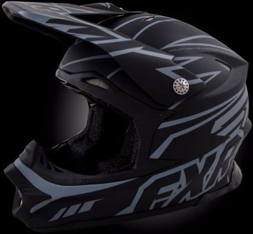 Fxr blade race super light snowmobile helmet, black and charchoal, x-large, xl