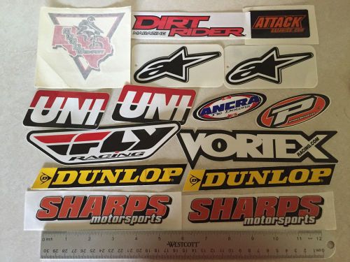 Assorted motocross stickers