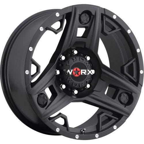 16x8 black worx triad 801 8x170 -6 wheels nitto terra grappler 295/75/16