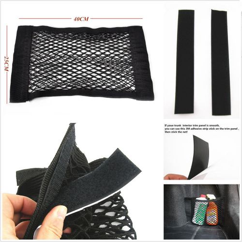 Car rear trunk seat back 40x25cm storage bag nylon elastic net organize sundries