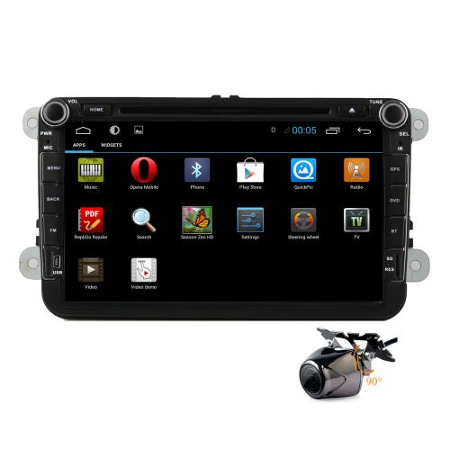 Android 4.4 double din car dvd player gps c8 for vw jetta/golf/passat/eos+camera