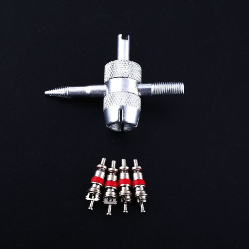 4 way valve remover cores tire/ac plug stem installer silver repair tools