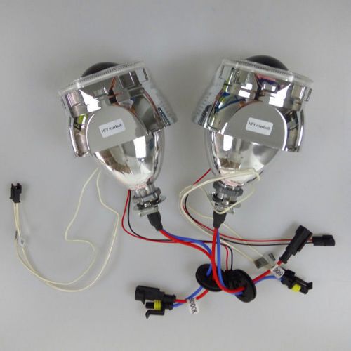 Hid 2.5 inch car auto headlights square projector xenon lens with cob angel eye