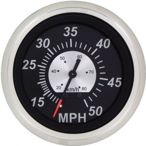 Teleflex #68960ph - 3 inch - 50 mph speedometer - black sterling gauge