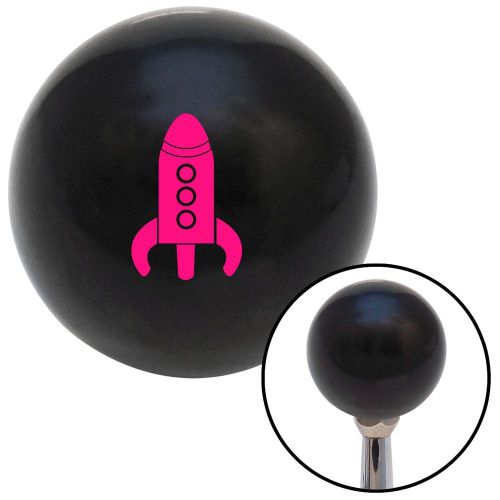 Pink rocketship black shift knob with m16 x 1.5 insertbillard rack knob stick