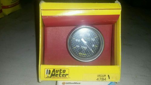 Auto meter 4784 carbon fiber vacuum gauge 2-1/16&#034; mechanical