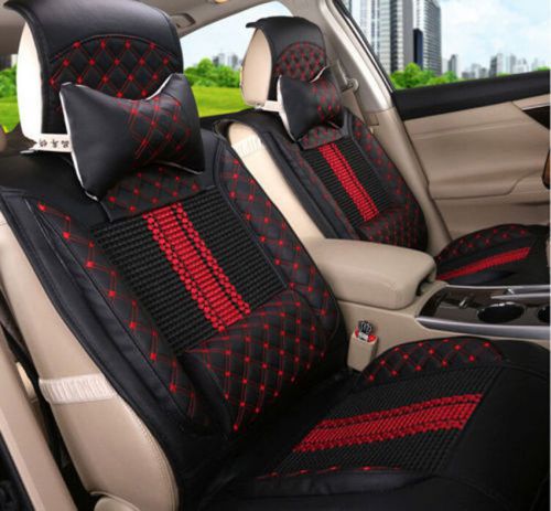 8pcs front + rear 5 seat genenal car seat fit for m6 explorer camry black &amp; red