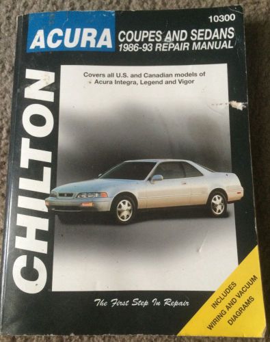 Chilton 10300 acura coupes &amp; sedans 1986 - 93 automotive car repair manual