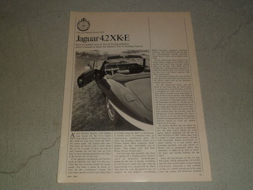 1969 jaguar 4.2 xk-e article / ad