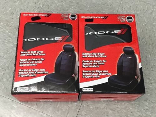 New plasticolor dodge logo sideless car truck front seat covers - set of 2