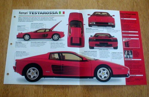 1991 ferrari testarossa coupe unique imp brochure