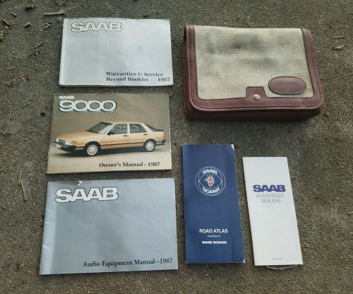 Oem 1987 saab 9000 owners manual warranty audio info books w/ carrying case