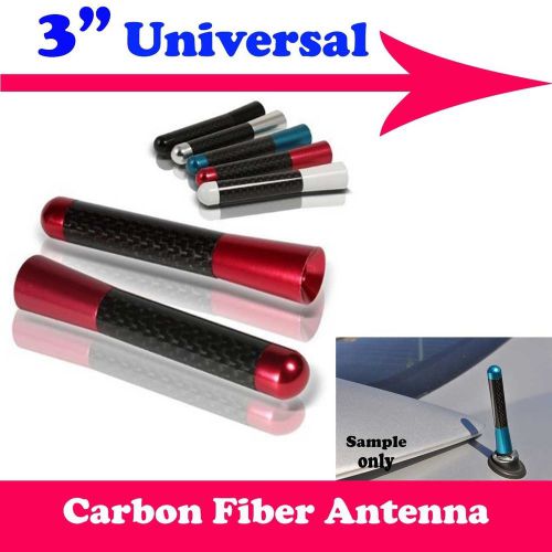Real carbon fiber red aluminum alloy screw antenna short 3&#034; inch for toyota