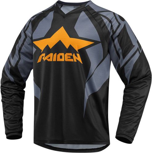 New icon raiden arakis offroad/motocross jersey, slate; black/gray/orange, xl