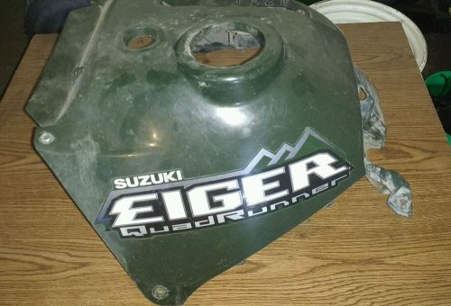 2002 suzuki eiger 400 2x4  automatic fuel gas tank cover panel plastic green bc