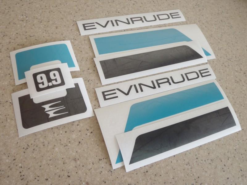 Evinrude vintage outboard motor decal kit 9.9 hp free ship + free fish decal!