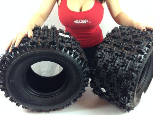 Yamaha yfz 450r tire set (2x) 20x11-9 sport quadboss rear atv tires 20 11 9