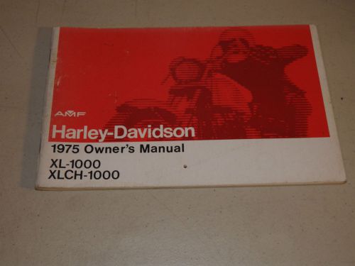 Harley davidson 1975 amf owner&#039;s manual xl-1000 / xlch-1000 - free shipping!