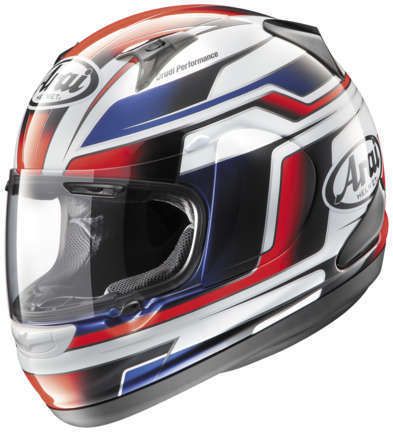 Arai rx-q electric tri red/white/blue motorcycle helmet
