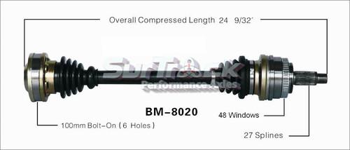 Sur track bm-8020 cv half-shaft assembly-new cv axle shaft
