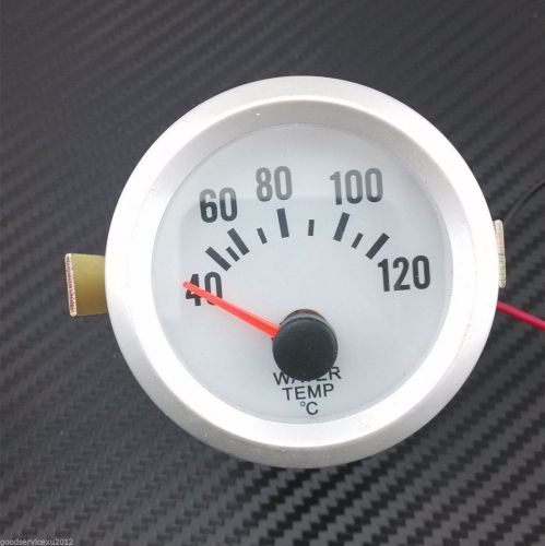 2&#034; 52mm silver car automobile water temperature meter gauge with blue led light