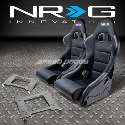 Nrg type-r deep bucket racing seats+stainless steel bracket for 98-02 accord cg
