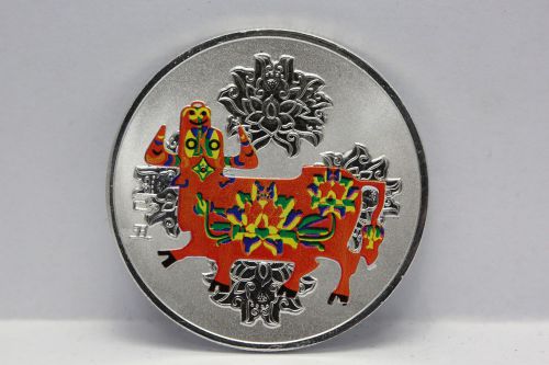 Silver plated medal chinese zodiac signs - year of the cattle